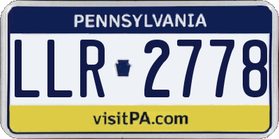 PA license plate LLR2778
