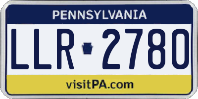 PA license plate LLR2780
