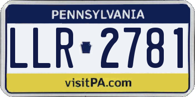 PA license plate LLR2781
