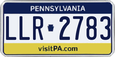 PA license plate LLR2783