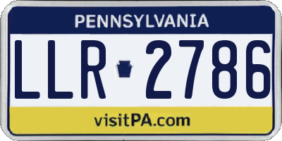 PA license plate LLR2786