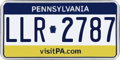 PA license plate LLR2787