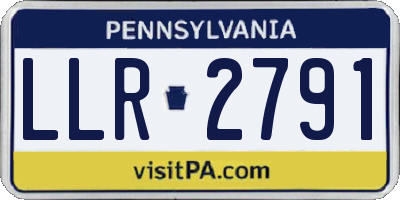 PA license plate LLR2791