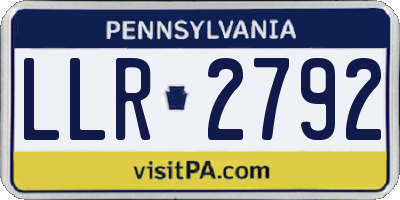 PA license plate LLR2792
