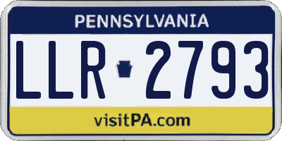 PA license plate LLR2793