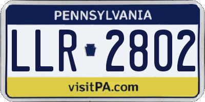 PA license plate LLR2802