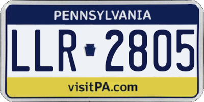 PA license plate LLR2805