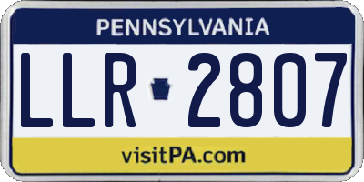 PA license plate LLR2807