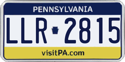 PA license plate LLR2815