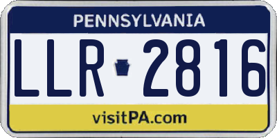 PA license plate LLR2816
