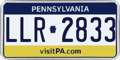 PA license plate LLR2833