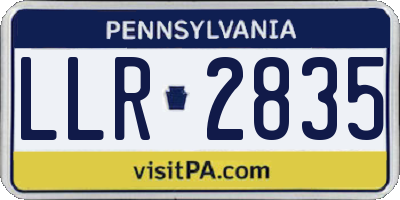 PA license plate LLR2835