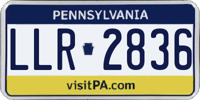 PA license plate LLR2836