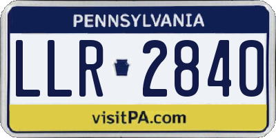 PA license plate LLR2840