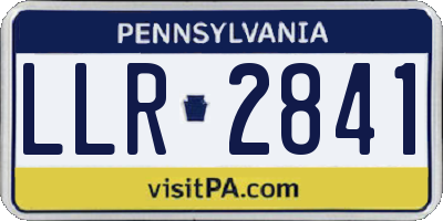 PA license plate LLR2841