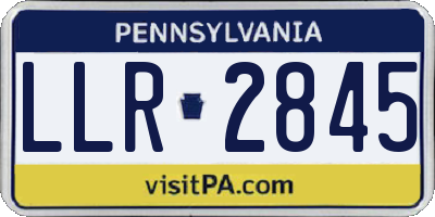 PA license plate LLR2845