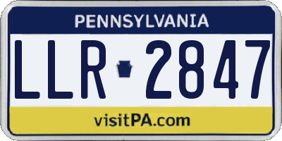 PA license plate LLR2847