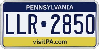 PA license plate LLR2850