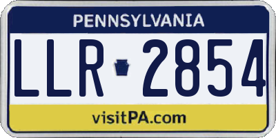 PA license plate LLR2854