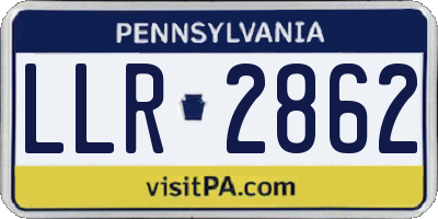 PA license plate LLR2862