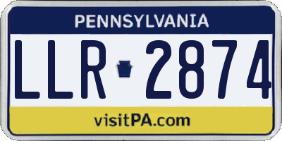 PA license plate LLR2874