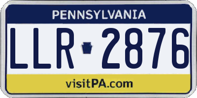 PA license plate LLR2876