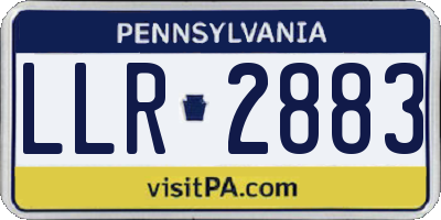 PA license plate LLR2883