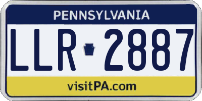 PA license plate LLR2887