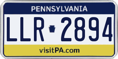 PA license plate LLR2894