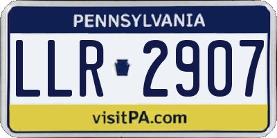 PA license plate LLR2907