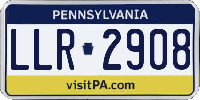PA license plate LLR2908