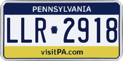 PA license plate LLR2918