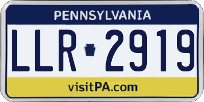 PA license plate LLR2919