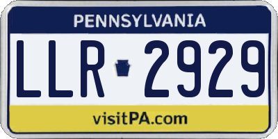 PA license plate LLR2929