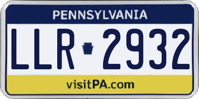 PA license plate LLR2932