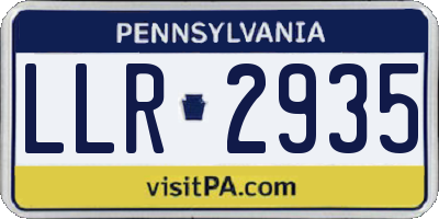 PA license plate LLR2935
