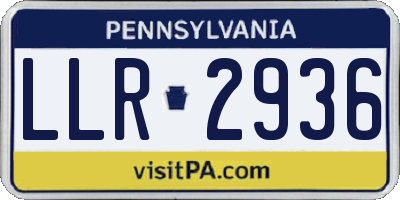 PA license plate LLR2936