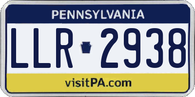 PA license plate LLR2938