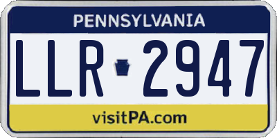 PA license plate LLR2947