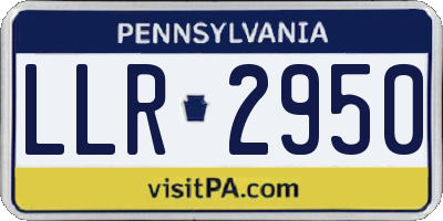 PA license plate LLR2950