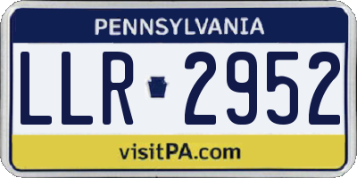 PA license plate LLR2952