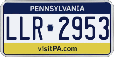 PA license plate LLR2953