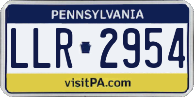 PA license plate LLR2954