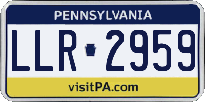PA license plate LLR2959