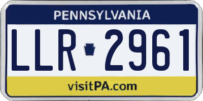 PA license plate LLR2961