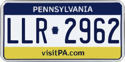 PA license plate LLR2962