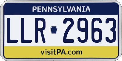 PA license plate LLR2963