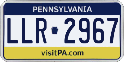PA license plate LLR2967
