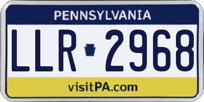 PA license plate LLR2968