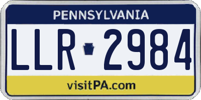 PA license plate LLR2984